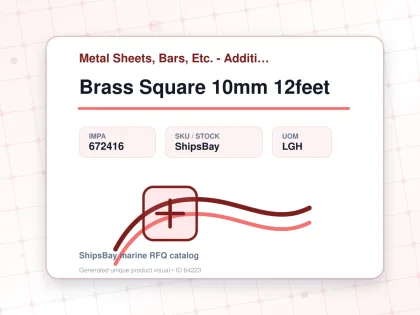 Brass Square 10mm 12feet - Metal Sheets, Bars, Etc. - Additional Items - IMPA 672416 - UOM LGH