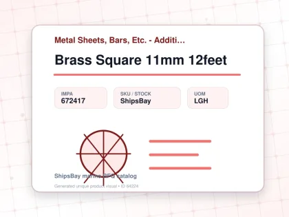 Brass Square 11mm 12feet - Metal Sheets, Bars, Etc. - Additional Items - IMPA 672417 - UOM LGH
