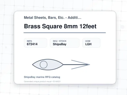 Brass Square 8mm 12feet - Metal Sheets, Bars, Etc. - Additional Items - IMPA 672414 - UOM LGH