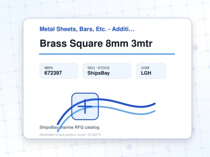Brass Square 8mm 3mtr - Metal Sheets, Bars, Etc. - Additional Items - IMPA 672397 - UOM LGH