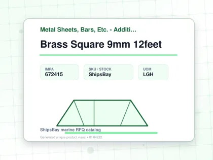 Brass Square 9mm 12feet - Metal Sheets, Bars, Etc. - Additional Items - IMPA 672415 - UOM LGH