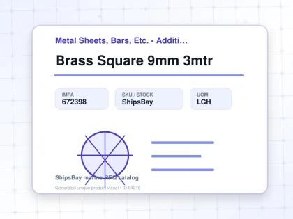 Brass Square 9mm 3mtr - Metal Sheets, Bars, Etc. - Additional Items - IMPA 672398 - UOM LGH