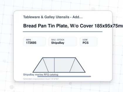 Bread Pan Tin Plate, W/o Cover 185x95x75mm - Tableware & Galley Utensils - Additional Items - IMPA 172695 - UOM PCS