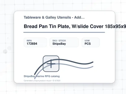 Bread Pan Tin Plate, W/slide Cover 185x95x90mm - Tableware & Galley Utensils - Additional Items - IMPA 172694 - UOM PCS