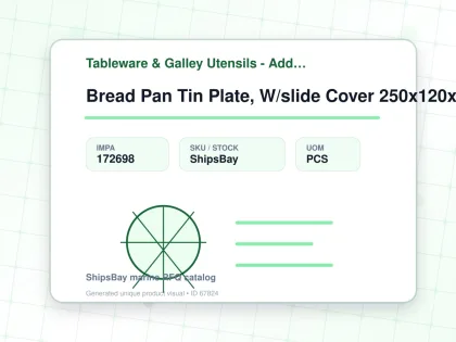 Bread Pan Tin Plate, W/slide Cover 250x120x125mm - Tableware & Galley Utensils - Additional Items - IMPA 172698 - UOM PCS
