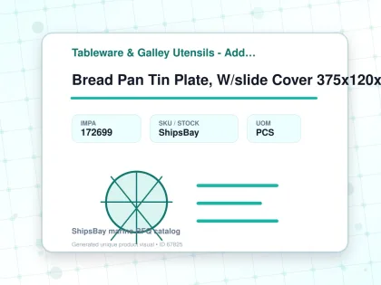 Bread Pan Tin Plate, W/slide Cover 375x120x125mm - Tableware & Galley Utensils - Additional Items - IMPA 172699 - UOM PCS