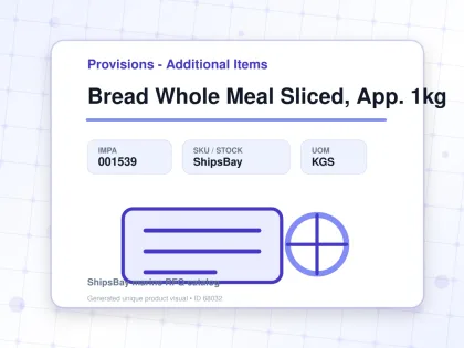 Bread Whole Meal Sliced, App. 1kg - Provisions - Additional Items - IMPA 001539 - UOM KGS