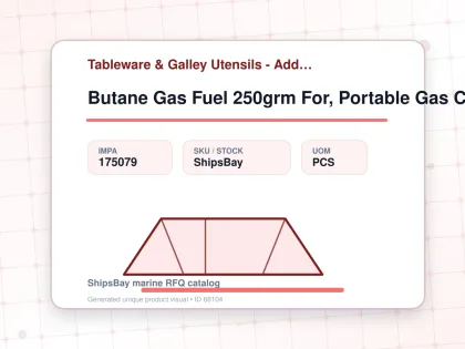 Butane Gas Fuel 250grm For, Portable Gas Cooking Stove - Tableware & Galley Utensils - Additional Items - IMPA 175079 - UOM PCS