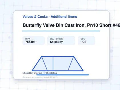 Butterfly Valve Din Cast Iron, Pn10 Short #4620 100mm - Valves & Cocks - Additional Items - IMPA 756304 - UOM PCS