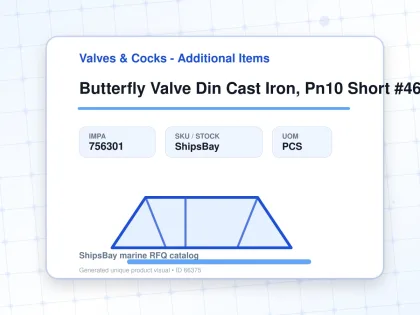 Butterfly Valve Din Cast Iron, Pn10 Short #4620 50mm - Valves & Cocks - Additional Items - IMPA 756301 - UOM PCS