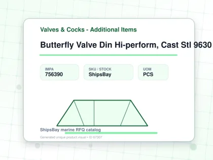 Butterfly Valve Din Hi-perform, Cast Stl 9630 Ptfe Seat Dn 150 - Valves & Cocks - Additional Items - IMPA 756390 - UOM PCS