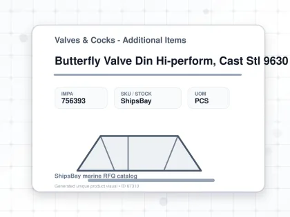 Butterfly Valve Din Hi-perform, Cast Stl 9630 Ptfe Seat Dn 300 - Valves & Cocks - Additional Items - IMPA 756393 - UOM PCS