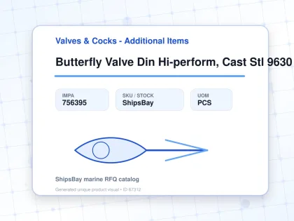 Butterfly Valve Din Hi-perform, Cast Stl 9630 Ptfe Seat Dn 400 - Valves & Cocks - Additional Items - IMPA 756395 - UOM PCS