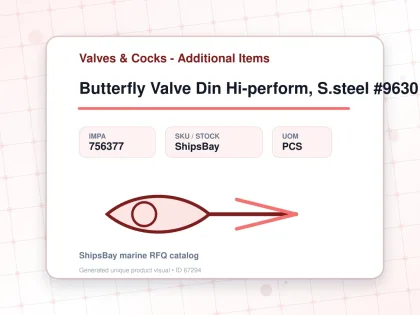 Butterfly Valve Din Hi-perform, S.steel #9630 Ptfe Seat Dn 200 - Valves & Cocks - Additional Items - IMPA 756377 - UOM PCS