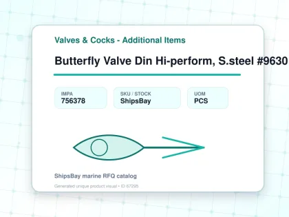 Butterfly Valve Din Hi-perform, S.steel #9630 Ptfe Seat Dn 250 - Valves & Cocks - Additional Items - IMPA 756378 - UOM PCS