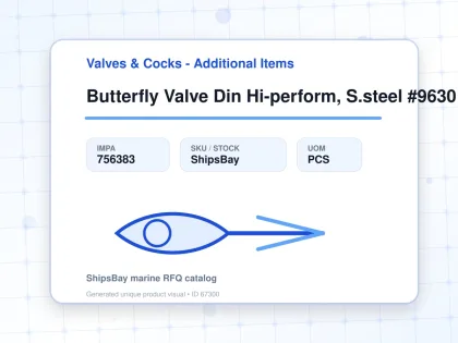 Butterfly Valve Din Hi-perform, S.steel #9630 Ptfe Seat Dn 500 - Valves & Cocks - Additional Items - IMPA 756383 - UOM PCS