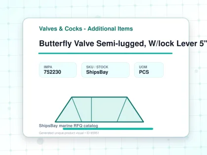 Butterfly Valve Semi-lugged, W/lock Lever 5" - Valves & Cocks - Additional Items - IMPA 752230 - UOM PCS