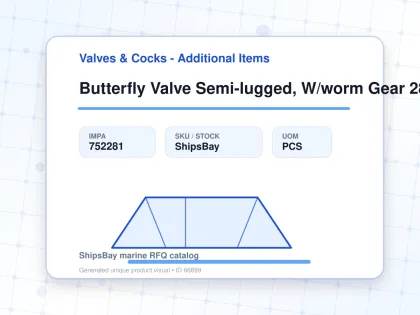 Butterfly Valve Semi-lugged, W/worm Gear 28" - Valves & Cocks - Additional Items - IMPA 752281 - UOM PCS