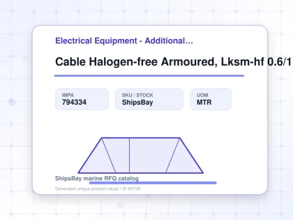 Cable Halogen-free Armoured, Lksm-hf 0.6/1kv 1.5mm2x2c 20a - Electrical Equipment - Additional Items - IMPA 794334 - UOM MTR