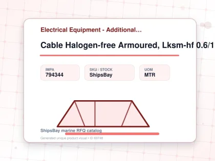 Cable Halogen-free Armoured, Lksm-hf 0.6/1kv 16mm2x3c 67amp - Electrical Equipment - Additional Items - IMPA 794344 - UOM MTR
