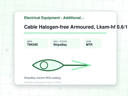 Cable Halogen-free Armoured, Lksm-hf 0.6/1kv 2.5mm2x3c 21a - Electrical Equipment - Additional Items - IMPA 794340 - UOM MTR