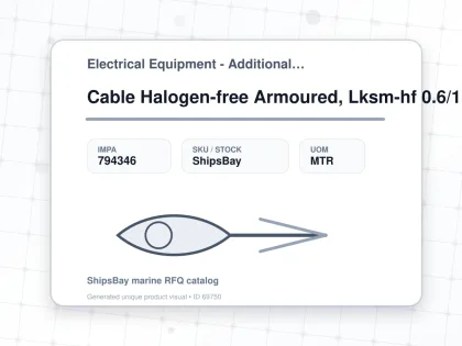 Cable Halogen-free Armoured, Lksm-hf 0.6/1kv 2.5mm2x4c 21a - Electrical Equipment - Additional Items - IMPA 794346 - UOM MTR