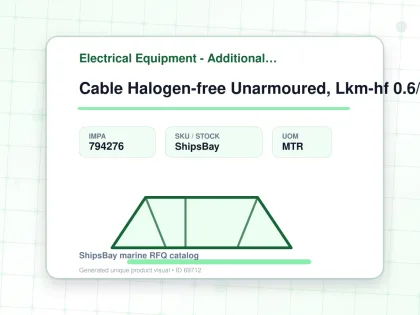 Cable Halogen-free Unarmoured, Lkm-hf 0.6/1kv 10mm2x1c 72amp - Electrical Equipment - Additional Items - IMPA 794276 - UOM MTR