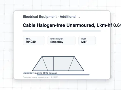 Cable Halogen-free Unarmoured, Lkm-hf 0.6/1kv 1.5mm2x4c 16amp - Electrical Equipment - Additional Items - IMPA 794289 - UOM MTR