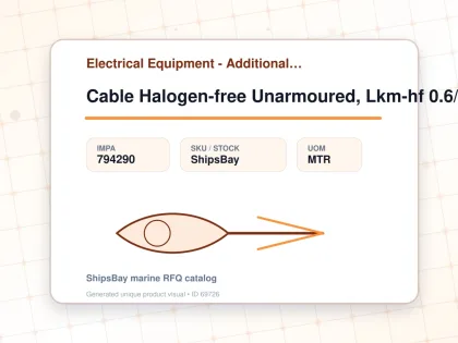 Cable Halogen-free Unarmoured, Lkm-hf 0.6/1kv 2.5mm2x4c 21amp - Electrical Equipment - Additional Items - IMPA 794290 - UOM MTR
