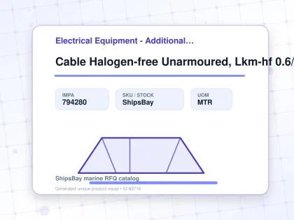 Cable Halogen-free Unarmoured, Lkm-hf 0.6/1kv 4.0mm2x2c 34amp - Electrical Equipment - Additional Items - IMPA 794280 - UOM MTR