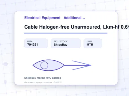 Cable Halogen-free Unarmoured, Lkm-hf 0.6/1kv 6.0mm2x2c 44amp - Electrical Equipment - Additional Items - IMPA 794281 - UOM MTR