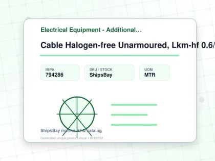 Cable Halogen-free Unarmoured, Lkm-hf 0.6/1kv 6.0mm2x3c 36amp - Electrical Equipment - Additional Items - IMPA 794286 - UOM MTR
