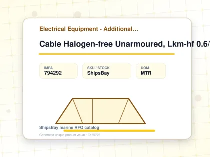 Cable Halogen-free Unarmoured, Lkm-hf 0.6/1kv 6.0mm2x4c 36amp - Electrical Equipment - Additional Items - IMPA 794292 - UOM MTR