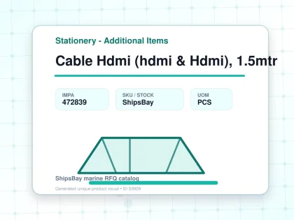 Cable Hdmi (hdmi & Hdmi), 1.5mtr - Stationery - Additional Items - IMPA 472839 - UOM PCS