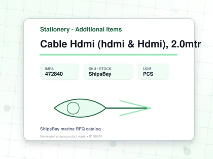 Cable Hdmi (hdmi & Hdmi), 2.0mtr - Stationery - Additional Items - IMPA 472840 - UOM PCS