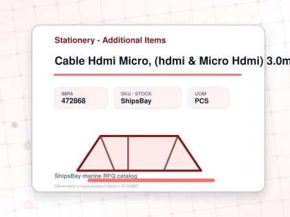 Cable Hdmi Micro, (hdmi & Micro Hdmi) 3.0mtr - Stationery - Additional Items - IMPA 472868 - UOM PCS