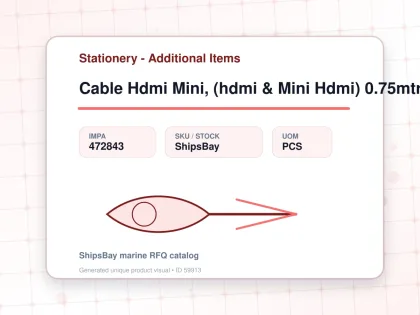 Cable Hdmi Mini, (hdmi & Mini Hdmi) 0.75mtr - Stationery - Additional Items - IMPA 472843 - UOM PCS