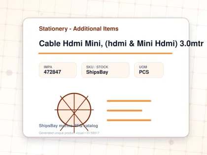 Cable Hdmi Mini, (hdmi & Mini Hdmi) 3.0mtr - Stationery - Additional Items - IMPA 472847 - UOM PCS
