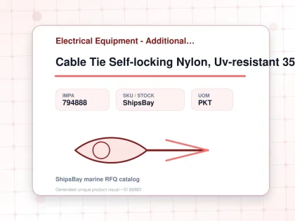 Cable Tie Self-locking Nylon, Uv-resistant 350mm 100's - Electrical Equipment - Additional Items - IMPA 794888 - UOM PKT