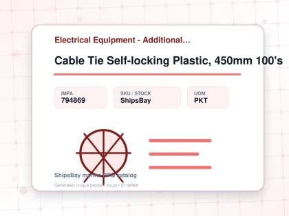 Cable Tie Self-locking Plastic, 450mm 100's - Electrical Equipment - Additional Items - IMPA 794869 - UOM PKT