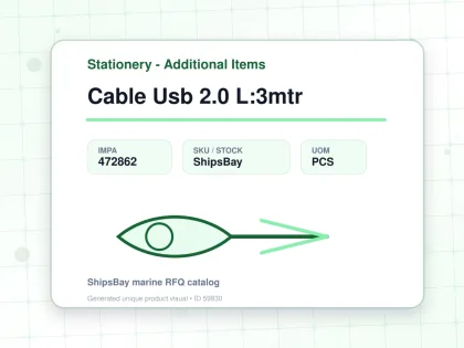 Cable Usb 2.0 L:3mtr - Stationery - Additional Items - IMPA 472862 - UOM PCS