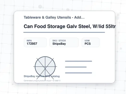Can Food Storage Galv Steel, W/lid 55ltr - Tableware & Galley Utensils - Additional Items - IMPA 172957 - UOM PCS