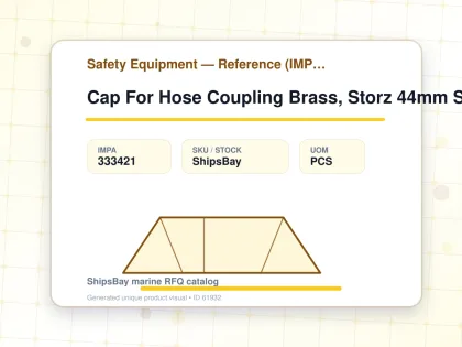 Cap For Hose Coupling Brass, Storz 44mm Sm735044 - Safety Equipment — Reference (IMPA) - IMPA 333421 - UOM PCS