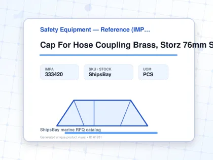 Cap For Hose Coupling Brass, Storz 76mm Sm735076 - Safety Equipment — Reference (IMPA) - IMPA 333420 - UOM PCS