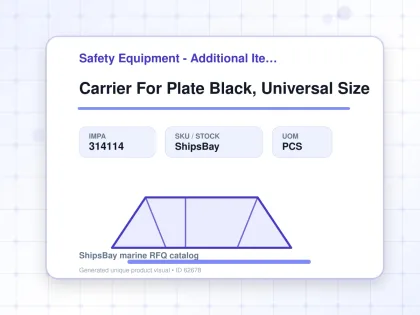 Carrier For Plate Black, Universal Size - Safety Equipment - Additional Items - IMPA 314114 - UOM PCS
