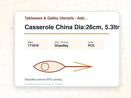 Casserole China Dia:26cm, 5.3ltr - Tableware & Galley Utensils - Additional Items - IMPA 171810 - UOM PCS
