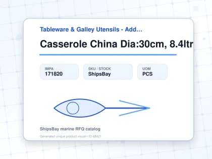 Casserole China Dia:30cm, 8.4ltr - Tableware & Galley Utensils - Additional Items - IMPA 171820 - UOM PCS
