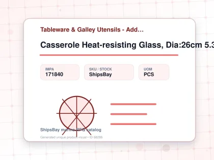 Casserole Heat-resisting Glass, Dia:26cm 5.3ltr - Tableware & Galley Utensils - Additional Items - IMPA 171840 - UOM PCS