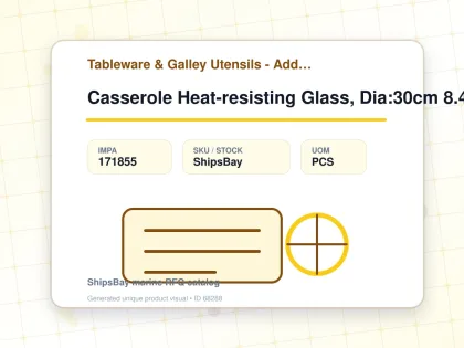 Casserole Heat-resisting Glass, Dia:30cm 8.4ltr - Tableware & Galley Utensils - Additional Items - IMPA 171855 - UOM PCS