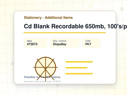 Cd Blank Recordable 650mb, 100's/pkt - Stationery - Additional Items - IMPA 472673 - UOM PKT